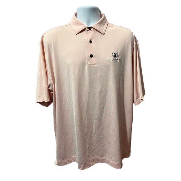 Foot Joy Polo Mens Size Large Prodry Lisle light pink Governors Club Tennessee - Picture 1 of 12